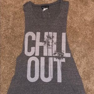 “Chill out” wet seal twisty back tank top